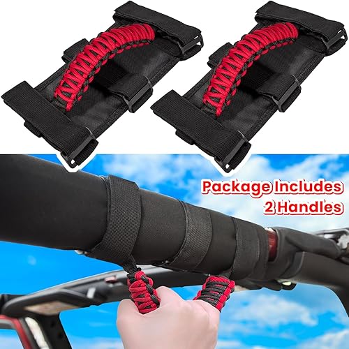 Vista 54 de 4 asas de agarre para Jeep Wrangler JK JKU JL JLU TJ YJ Sports Sahara Freedom Rubicon Unlimited Gladiator JT 1955-2023 UTV ATV Premium 550 Paracord