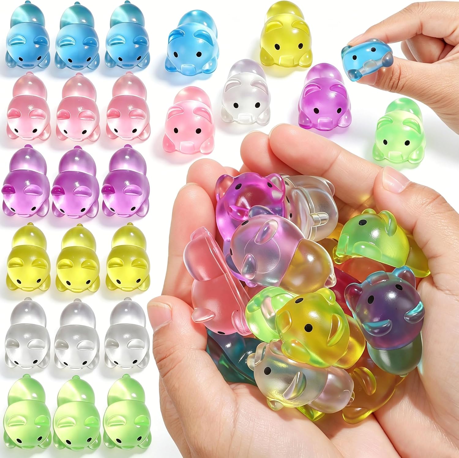 Mini Bear Squishy Toys 24 Pcs Fidget Sensory Toys for Adults Kids Anxiety Relief Squishy Party Favors Treasure Box Toys for Classroom Sensory Toys for Kids with Autism