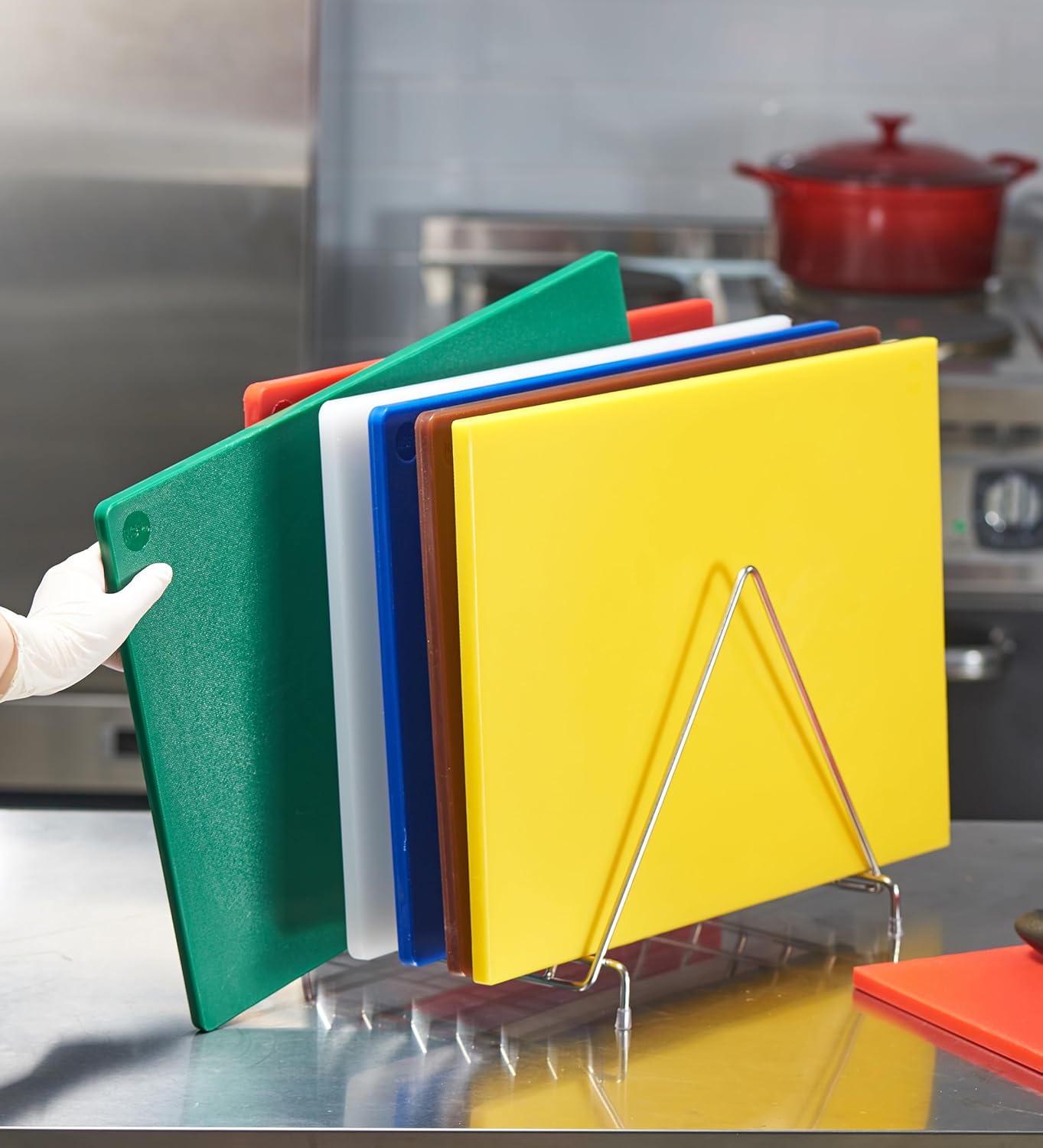 CURTA 6-Pack Cutting Boards for Kitchen, 24" x 18" x 0.5" 6-Piece (White, Red, Green, Blue, Yellow, Brown) Color Coded Plastic Chopping Board with Anti Slip Surface Dishwasher Safe