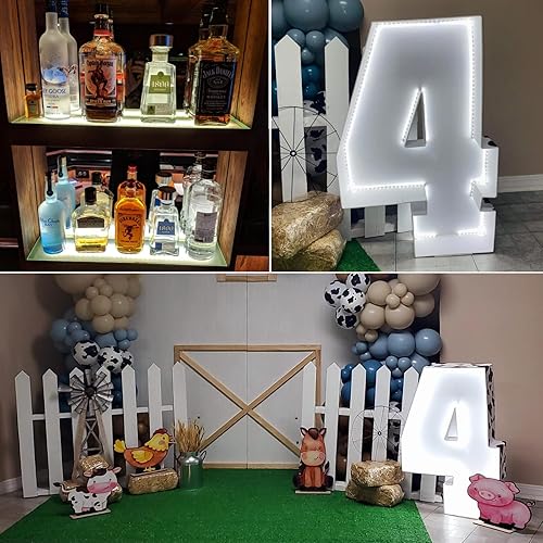 Miniatura 5 de Paquete de 2 luces de cadena LED con batería, luces de hadas LED blancas de 0.5 m con batería, con función de parpadeo, luces de cuerda decorativas