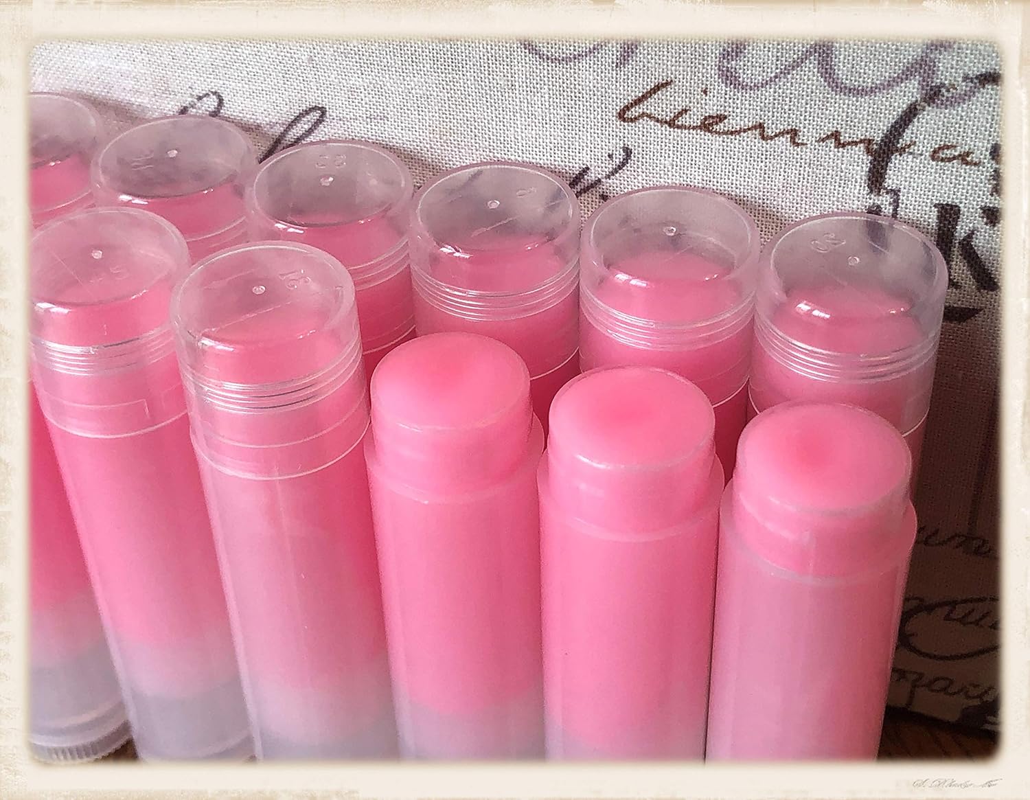 WHOLESALE Handmade Strawberry Flavored Lip Balms Without Labels for DIY Favors or Resale (80)