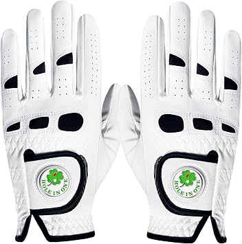 VEASAERS Golf Gloves Men with Ball Marker 1 Pair