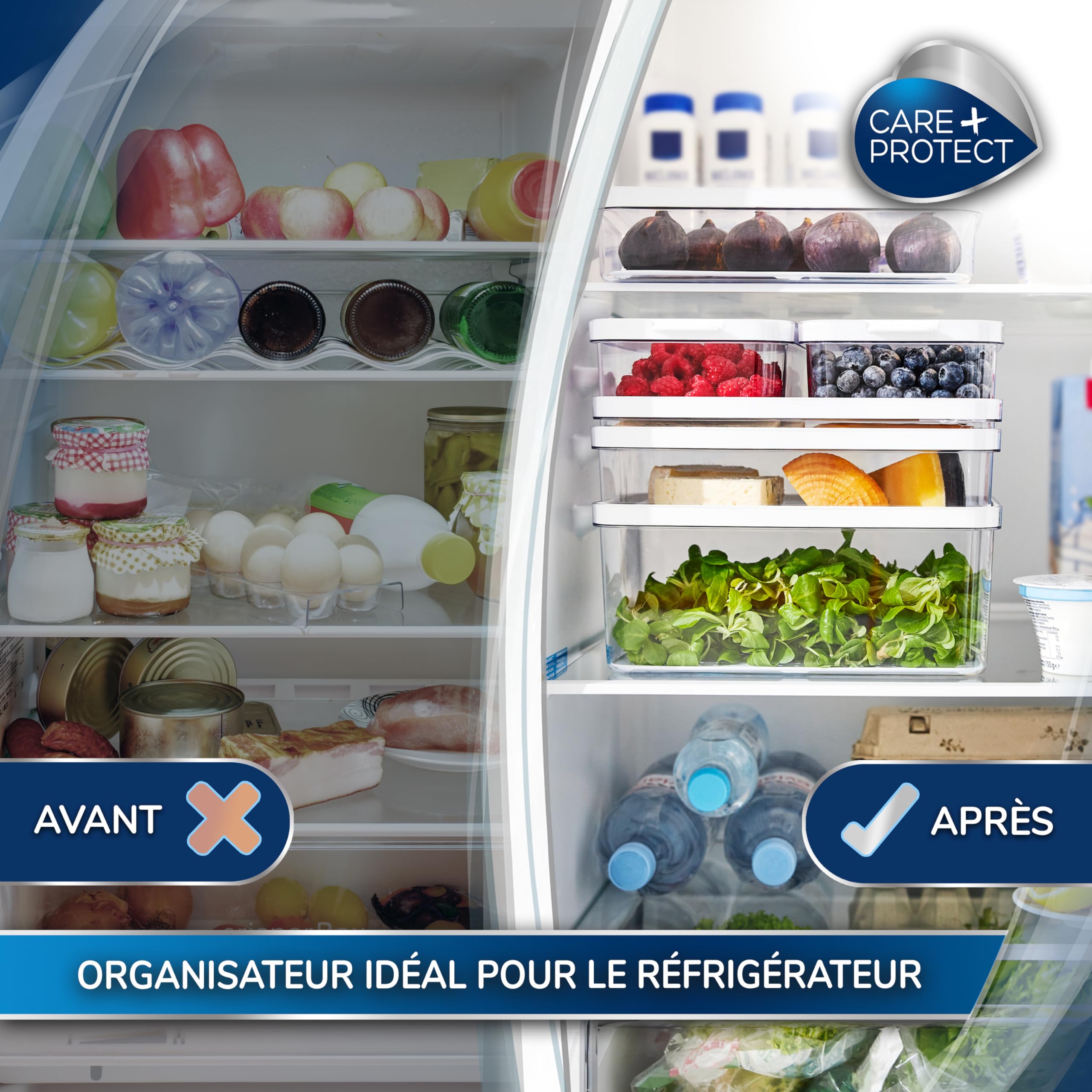 Boîte Aliments CARE+PROTECT 6,4L Avec Filtre Charbon - Garde Fruits/Légumes Frais Plus Longtemps