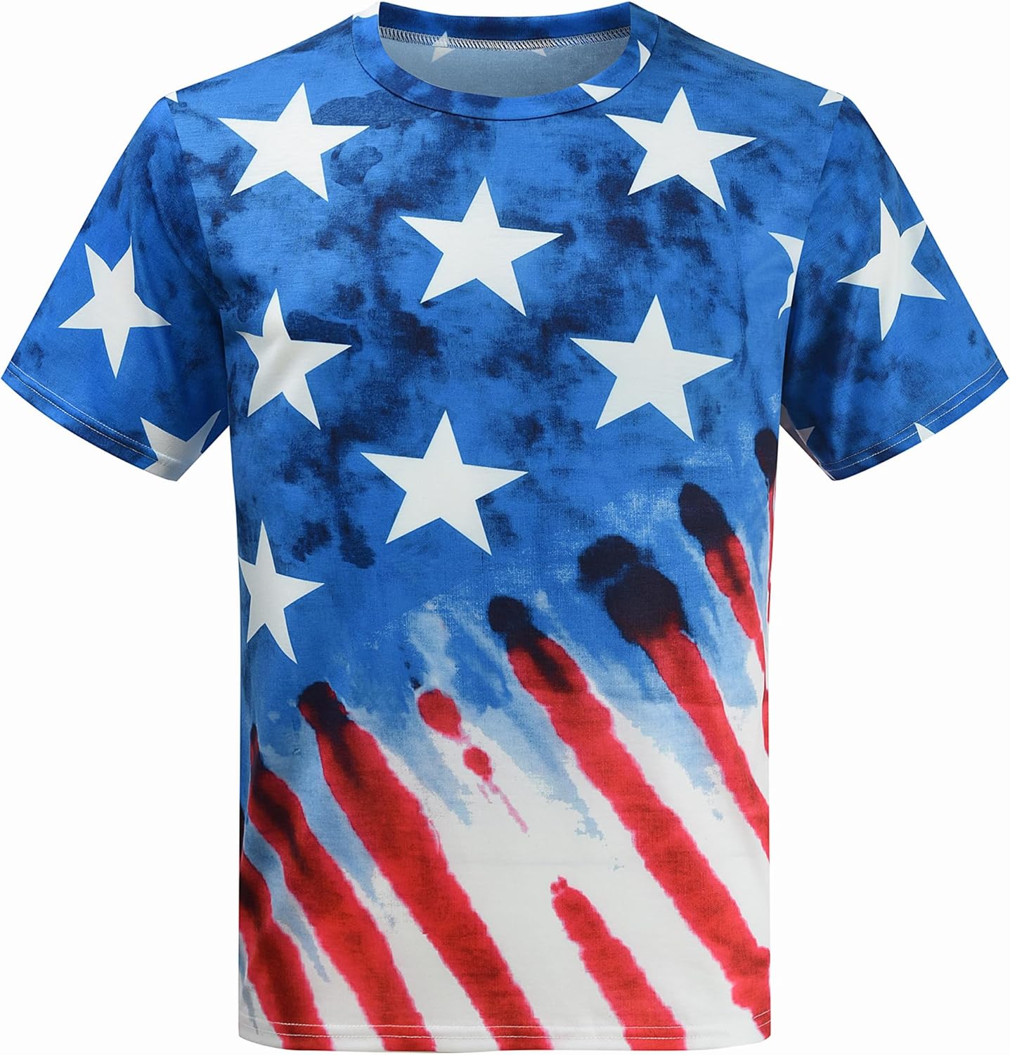 DDSOL Mens American Flag Shirt 4th of July Short Sleeve T-Shirt 3D Graphic USA Flag Eagle Stars Stripes Patriotic Tee Top