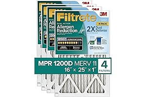Filtrete 16x25x1 Air Filter MPR 1200D MERV 11, Allergen Reduction Plus Dust