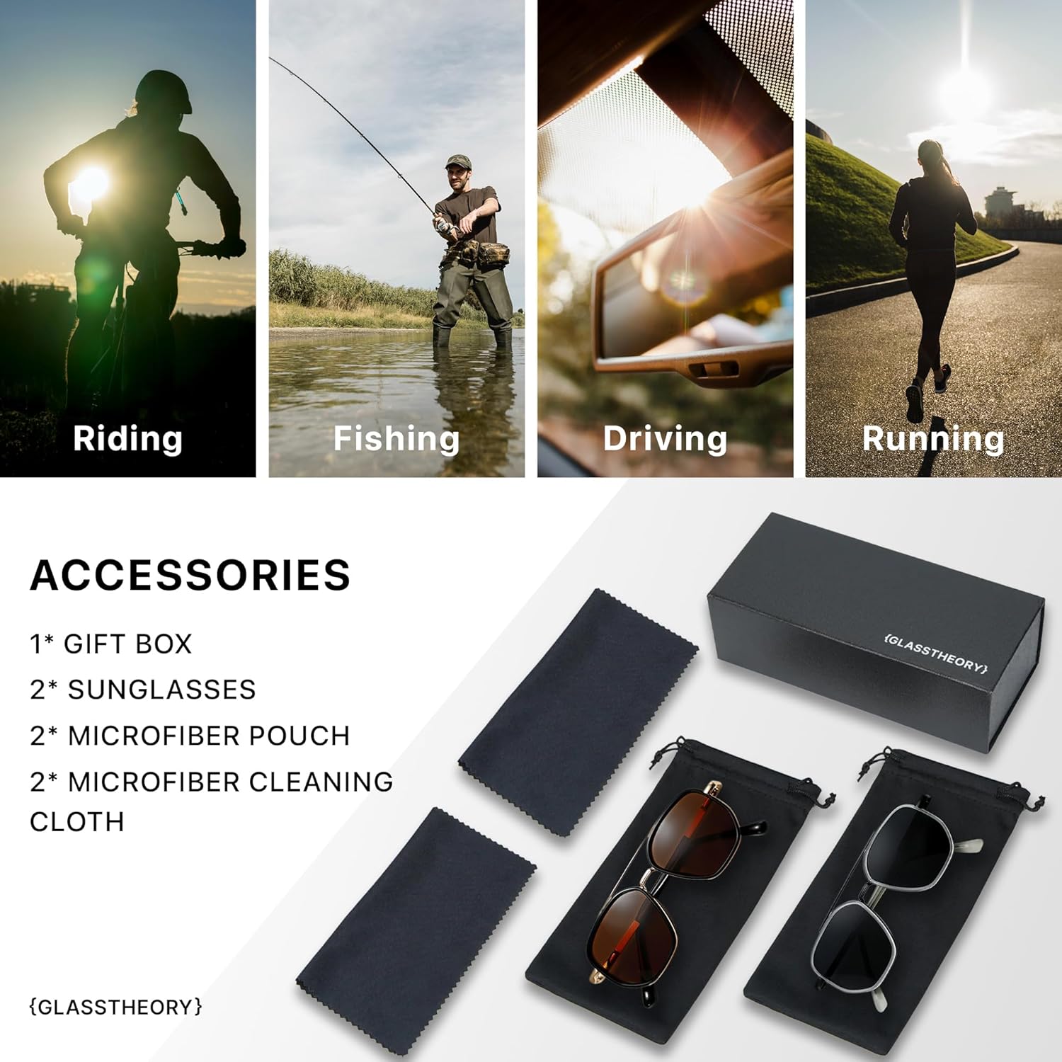 Glass Theory Polarized Aviator Sunglasses for Women and Men-UV400 Protection-Lightweight Metal Frame-Trendy Aviator Shades - Image 5