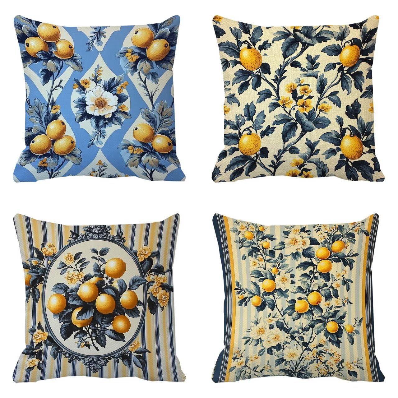 Coussin carré 35x35 cm en lin pour une ambiance printanière et colorée sur la terrasse