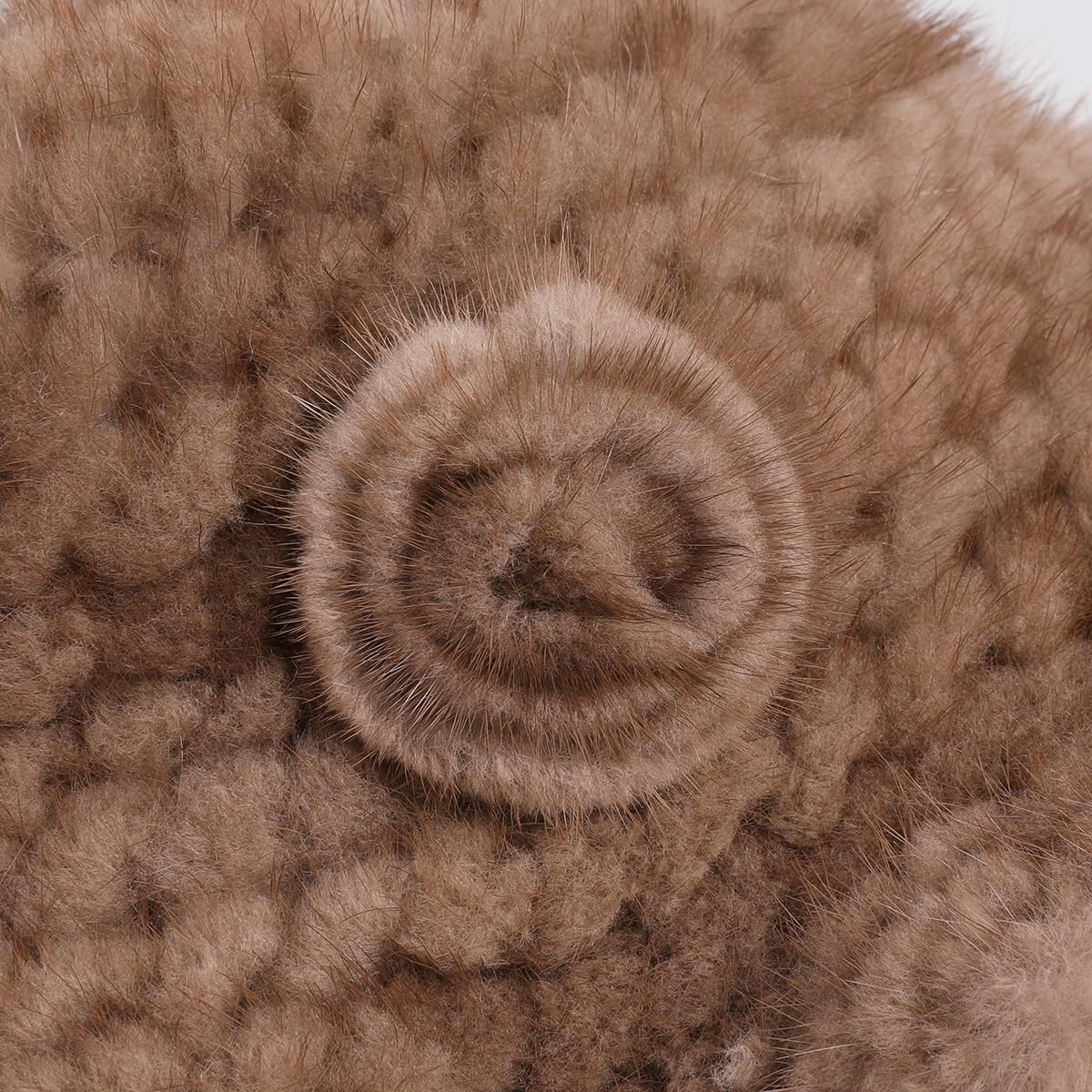 Women's Winter Genuine Mink Fur Knitted Textile Bucket Hat Fisherman Cap