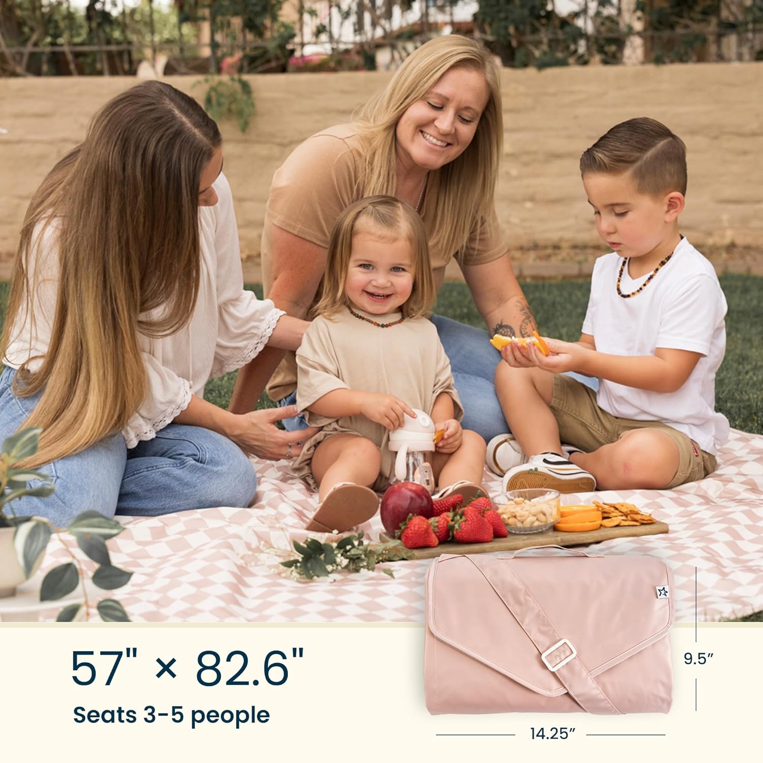Tiny Twinkle Waterproof Picnic Blanket | 5'x7' 100% Recycled Polyester, Sandproof, Foldable & Portable for Beach, Camping, Travel (Sage Checkers - Image 10