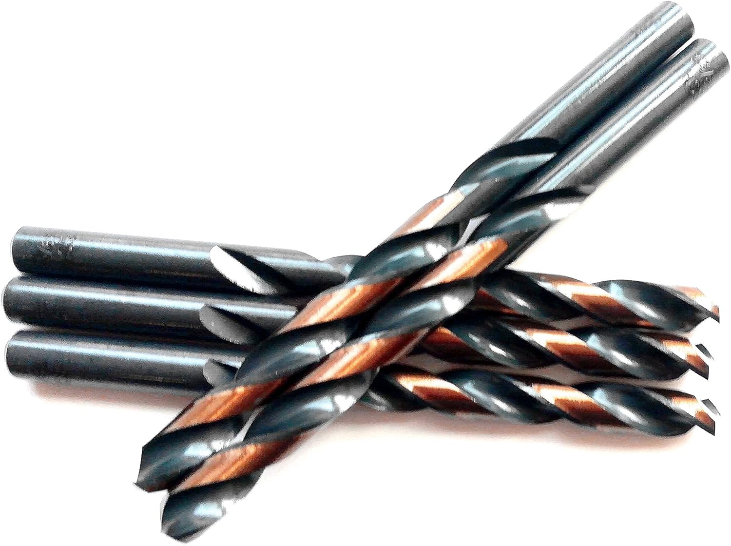 5PCS,27/64", Black and Gold Coated Twist Drill Bits