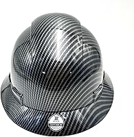 Vista 8 de Casco duro de ala completa HDPE, casco de seguridad de construcción con orificios ventilados, suspensión de trinquete ajustable de 6 puntos, cumple