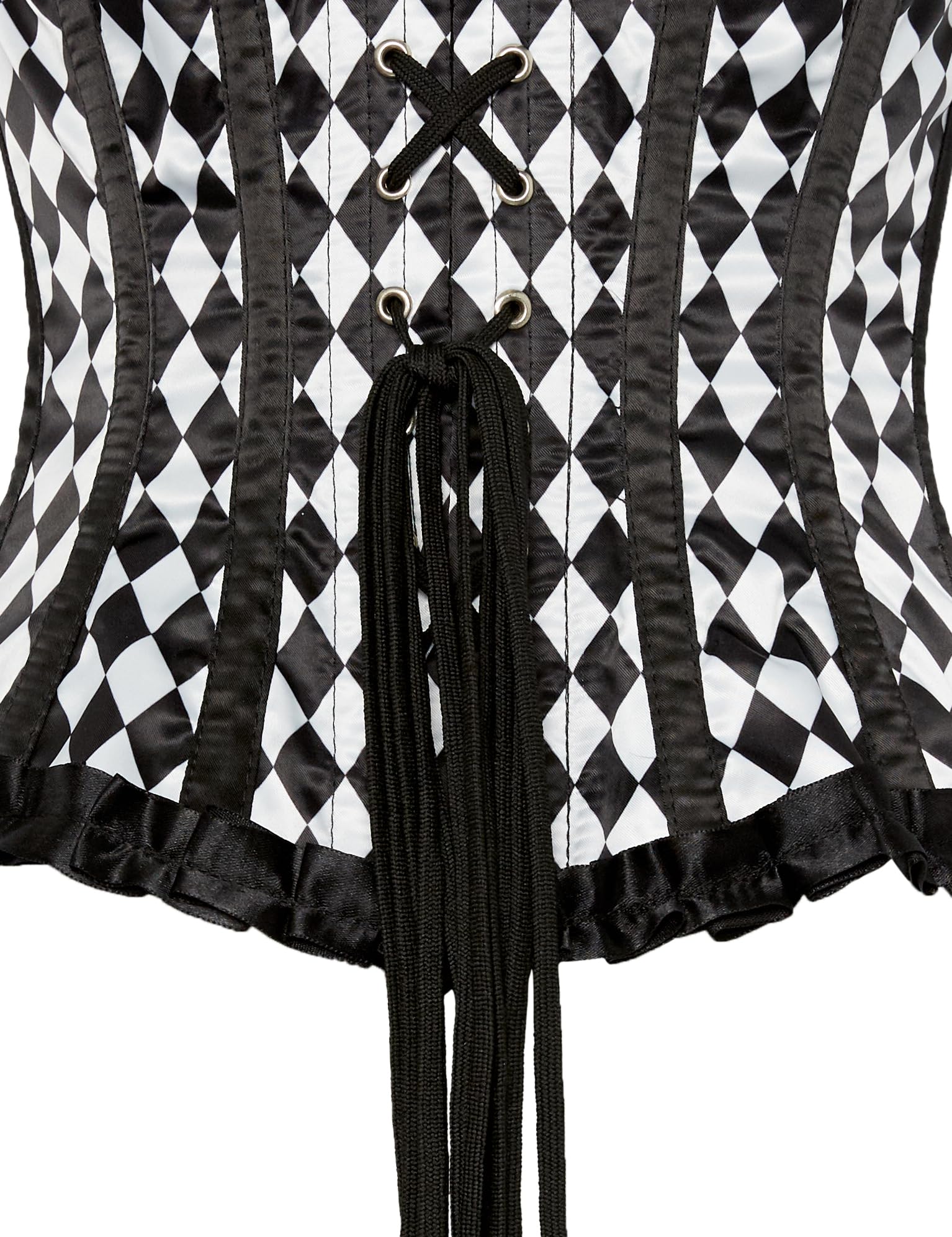 Top Drawer Steel Boned Diamond Print Underwire Curvy Cut Waist Cincher Corset