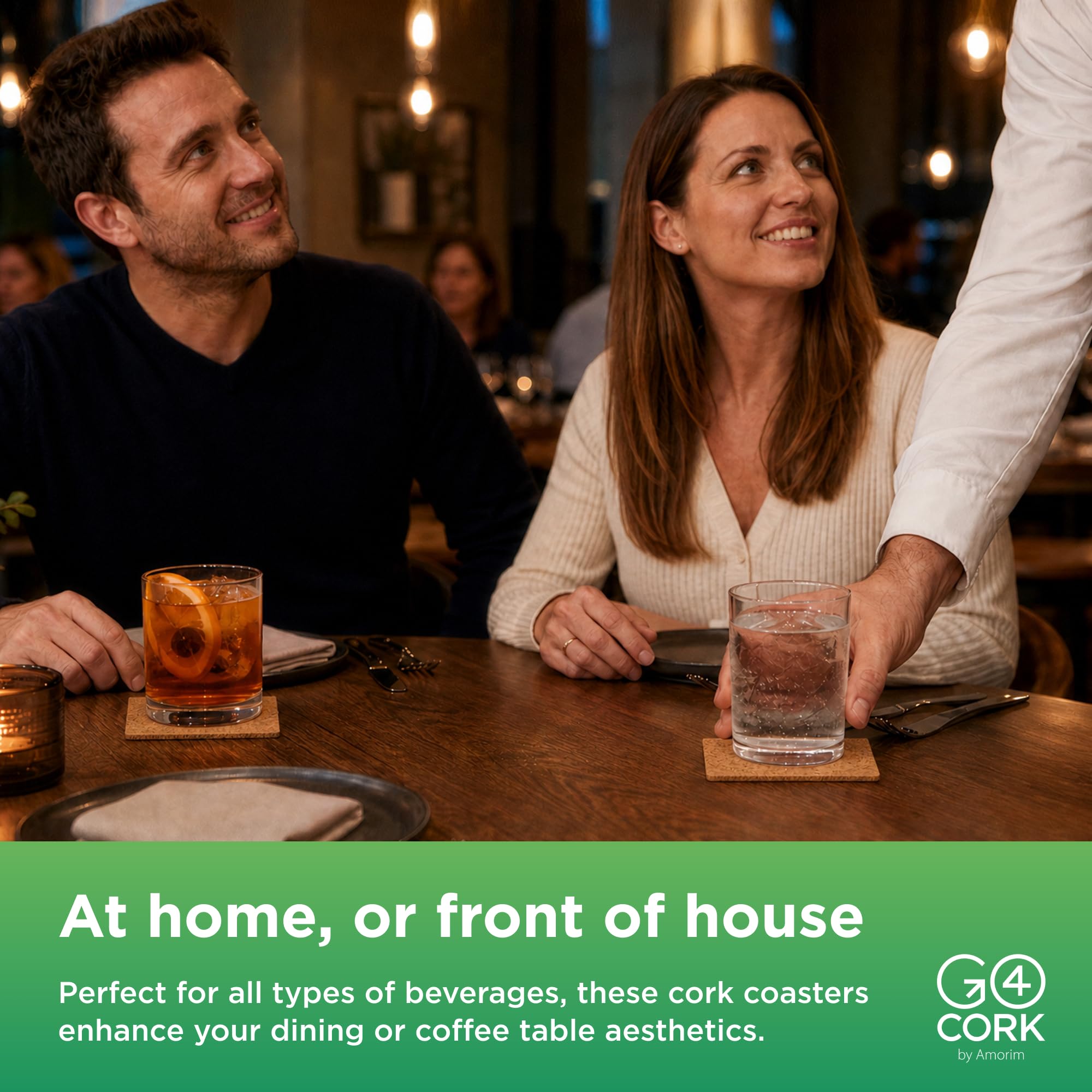 Go4Cork Square Cork Coasters - Set of 6 -6