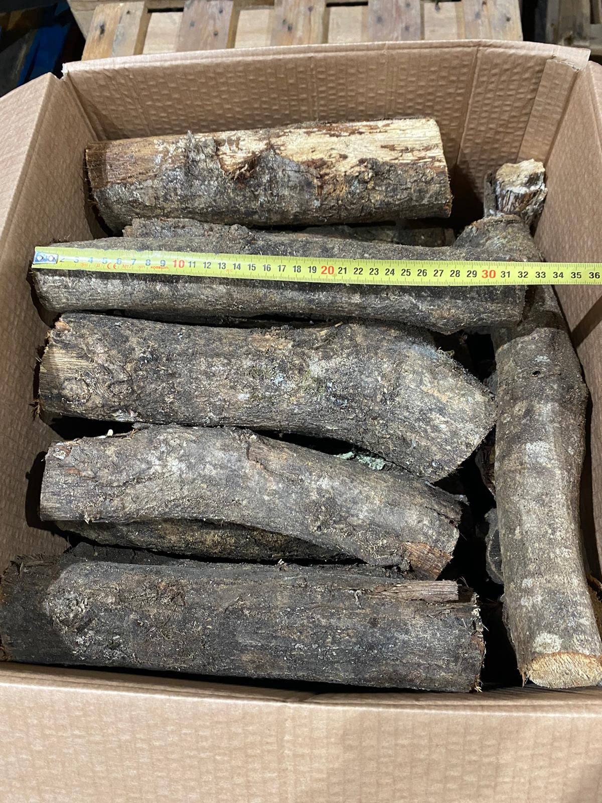 Jandei - Leña de Roble (24Kg) Tronco Mediano 30-40cm. Totalmente Seca, para Chimeneas, Barbacoas, Calderas, Estufas y Cocinas. Origen España, Marrón, JNM-0001
