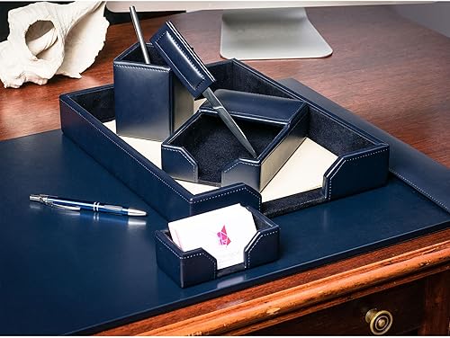 Vista 89 de Dacasso DF-5001 - Juego de escritorio de cuero de 6 piezas, color azul marino, 30 x 18 x 4, DF-5001