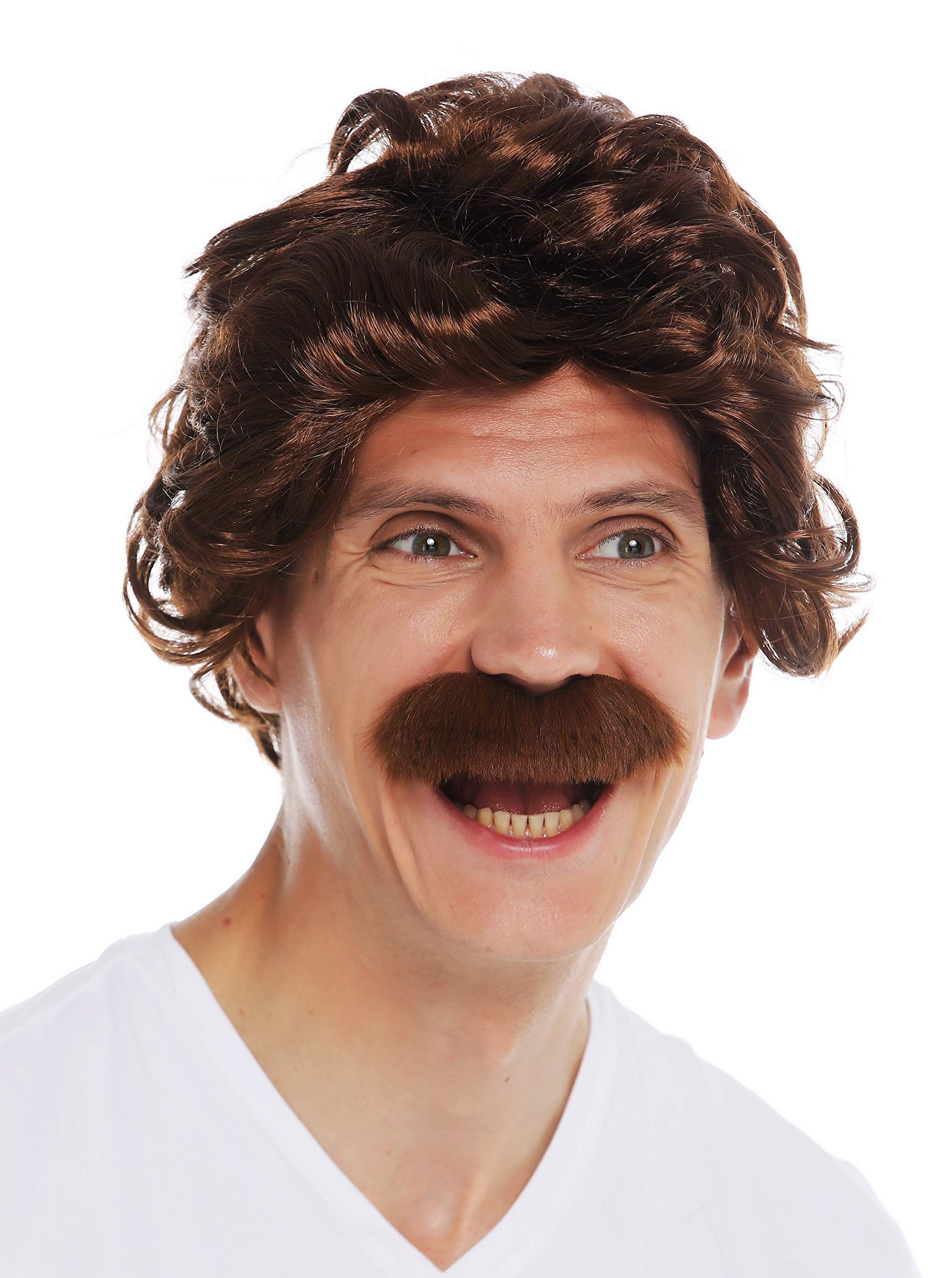 Parrucca Uomo Carnevale Casanova - Stile Barocco, Castano Scuro, Coda, Marca WIG ME UP - Foto 8