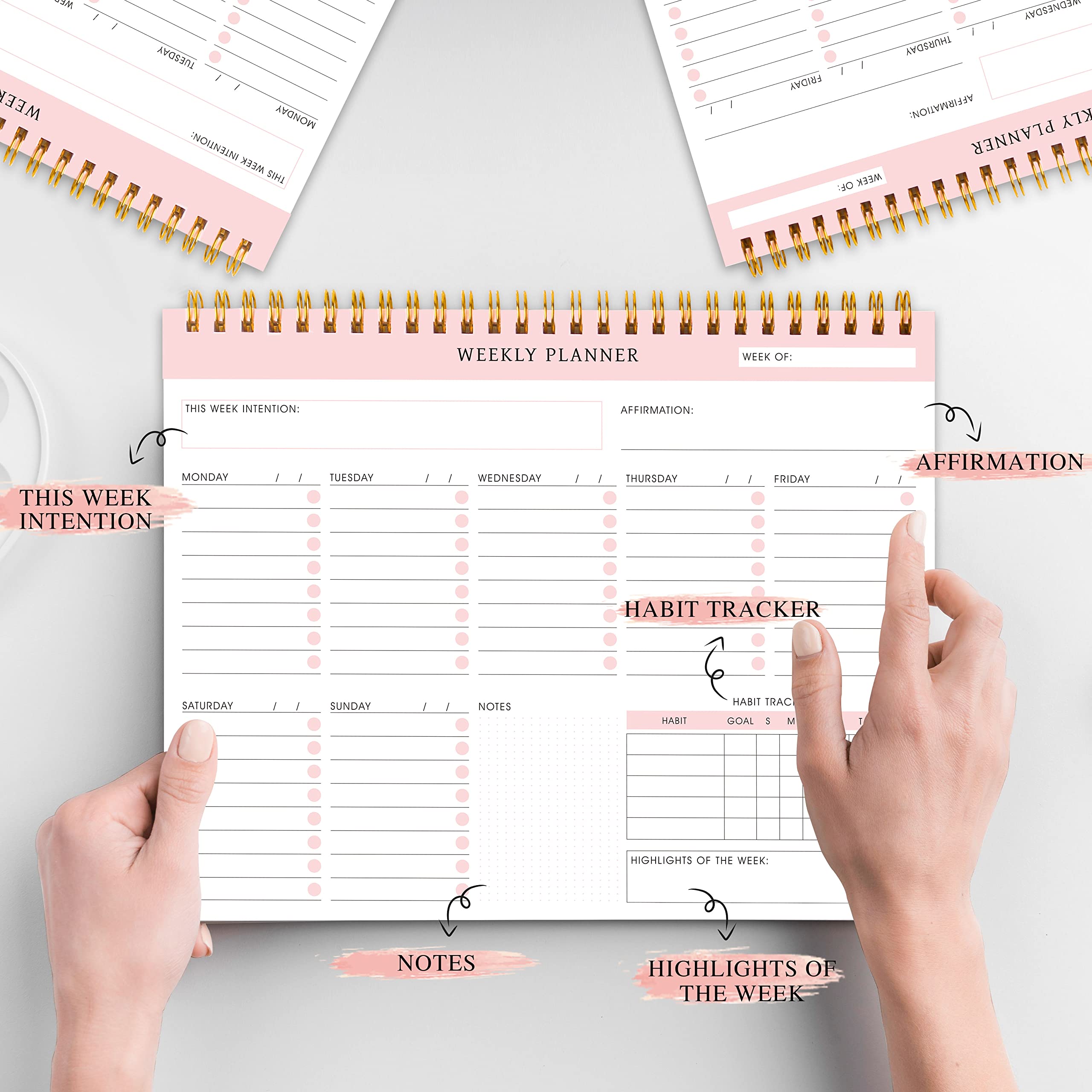 Snapklik.com : KAICN Undated Weekly Planner Notepad - Spiral To Do ...