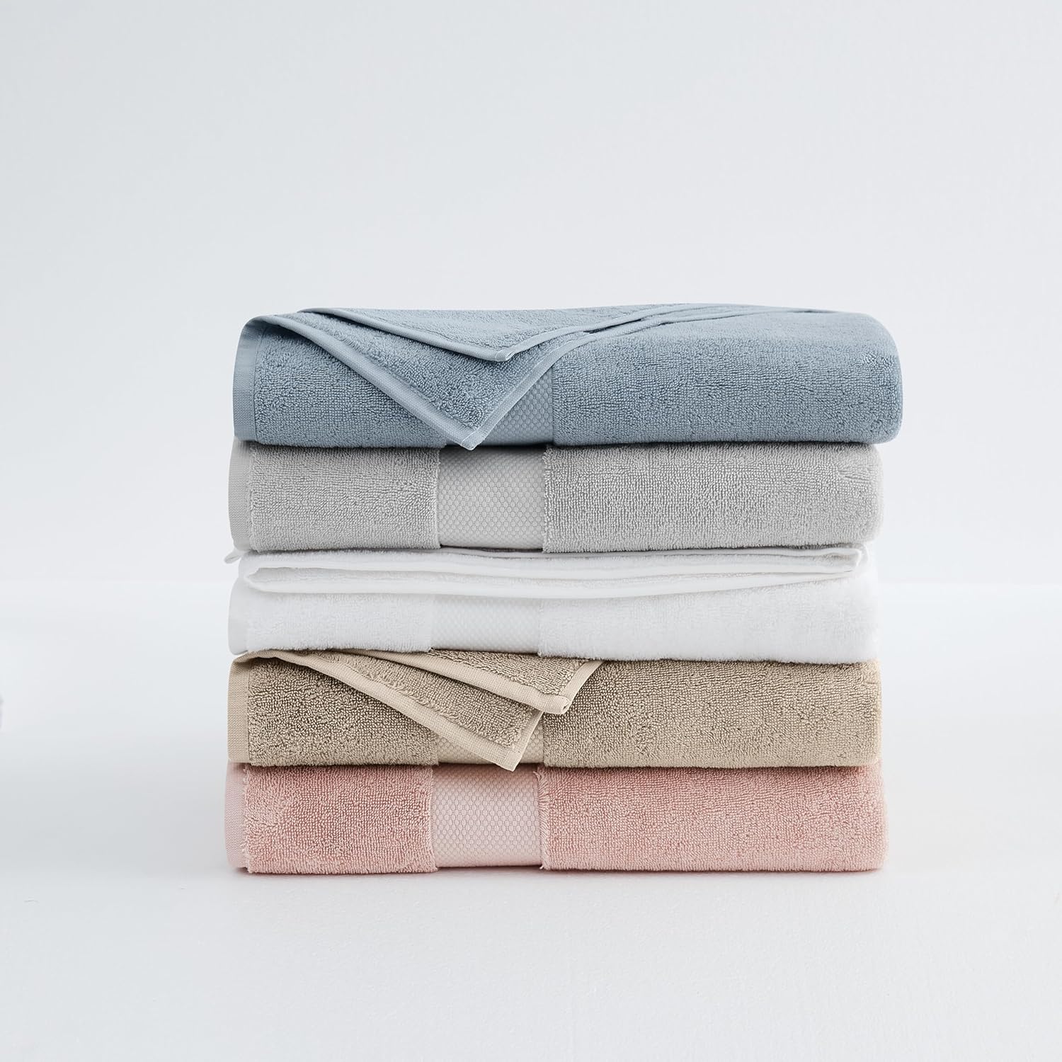 Christian Siriano NY Plush Turkish Cotton 8 Piece Towel Set in Blue, Solid Color Themed, Oeko-TEX Certified Confidence