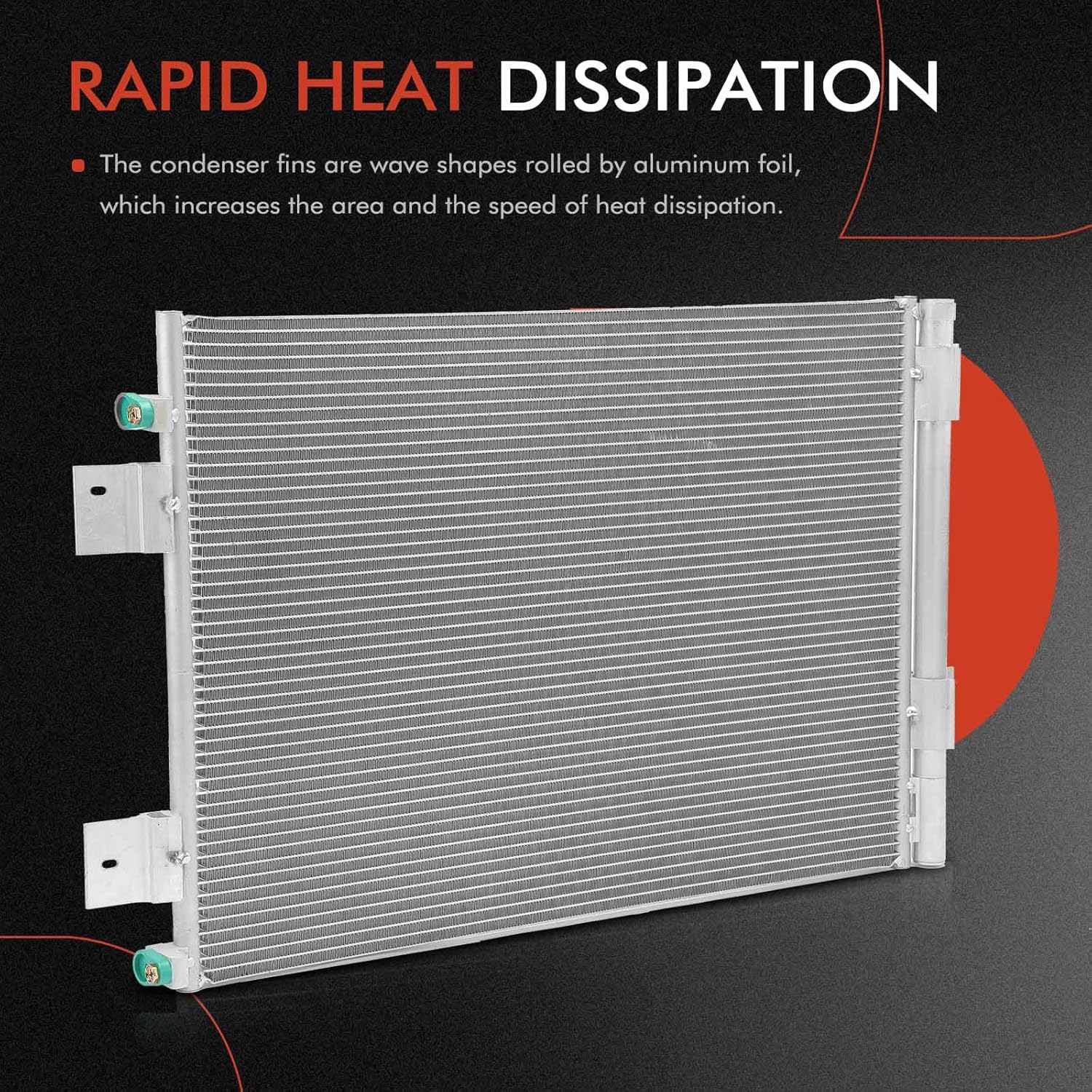 A-Premium A/C Condenser Replace# 97606J9220 - Compatible with 2018 2019 2020 2021 Hyundai Kona 2.0L