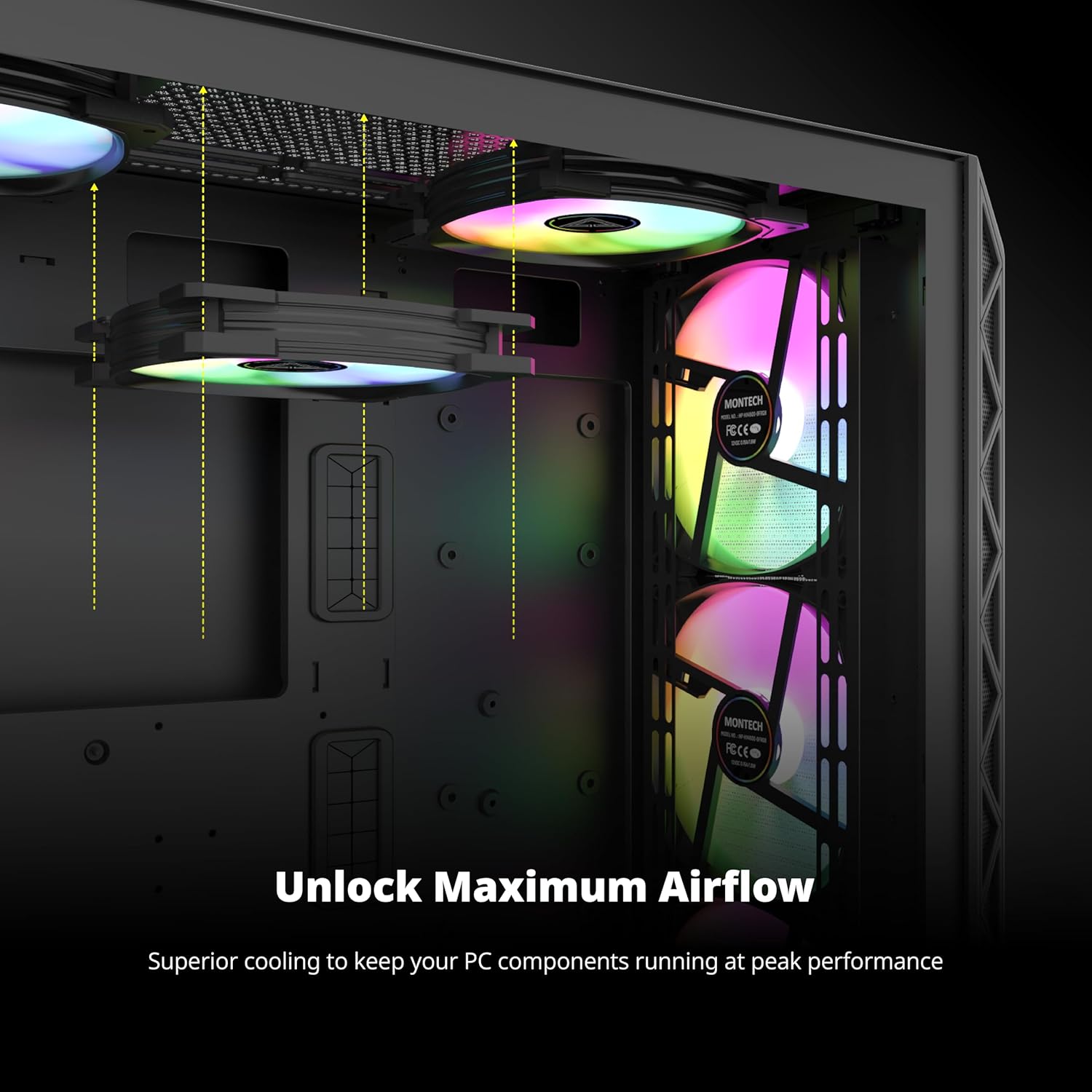 MONTECH HP140mm fans installed in a PC case