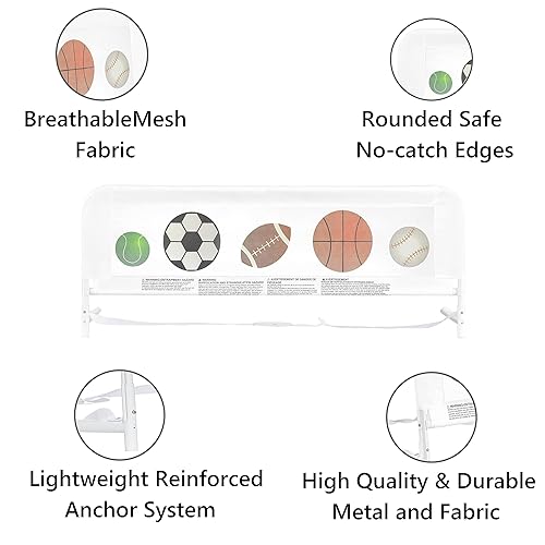 Miniatura 5 de Dream On Me Riel de cama de malla ajustable, dos niveles de altura, listo para usar, compatible con camas de tamaño individual, construcción de