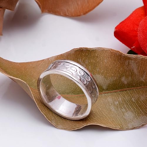 Miniatura 123 de Veracity Jewelry Sterling Silver Fidget Ring Spinner Ring Anxiety Relieving Rings For Unisex Meditation Thumb Worry Healing Birthday Promise Band