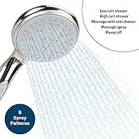 Vista 3 de Cabezal de ducha Camco con interruptor de encendido/apagado, Cabezal de ducha y manguera flexible de ducha de 1.52 cm, Cromado