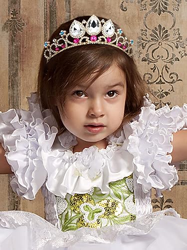 Miniatura 4 de SWEETV Tiaras de princesa para niñas pequeñas, diadema de corona, cumpleaños, boda, Halloween, cosplay, accesorios para el cabello