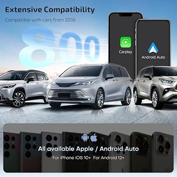 Wireless Android Auto & CarPlay Adapter 2-in-1, 2026 Upgraded UK Apple Car Play Dongle [Mini, Latency-Free, Auto Connect] Convert Wired to Wireless via USB-A/C, Plug & Play, Fit for 2016+ Cars -Black