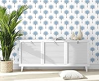 Vista 4 de NextWall Harry & Grace Montgomery - Papel tapiz para despegar y pegar de palma (lago azul)