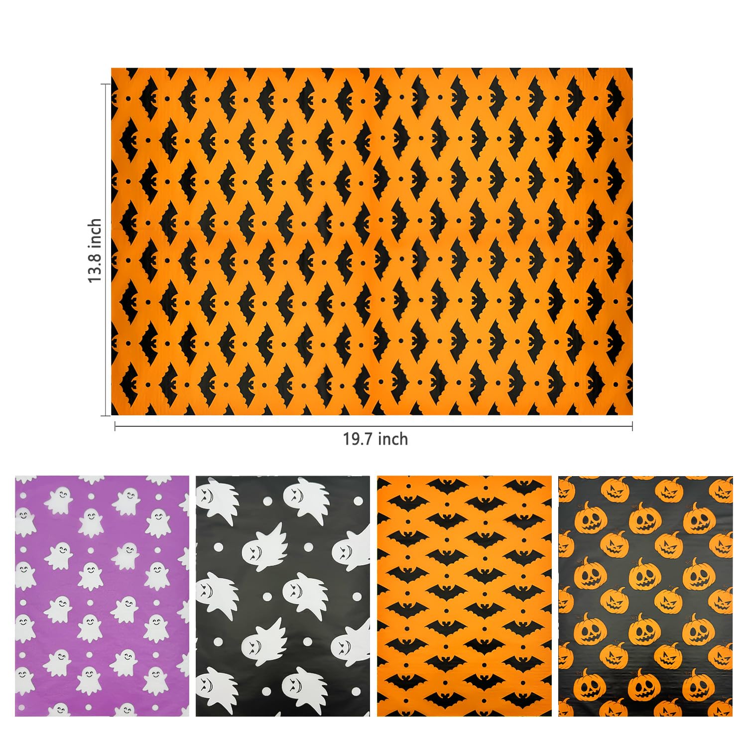 20 Fogli Carta Velina Per Halloween – 50x35 Cm – Design Pipistrello, Zucca E Fantasma – Per Confezioni Regalo E Decorazioni Fai Da Te
