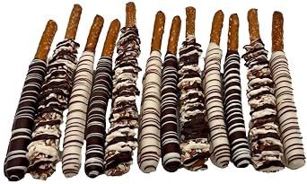 US Sweets Dark Lover Pretzel Set Pretzel Sticks Dipped in Dark Chocolate, White Chocolate & Caramel | Gourmet Candy Treat | Delicious Gift | Handmade in Small Batches | to Arrive Fresh