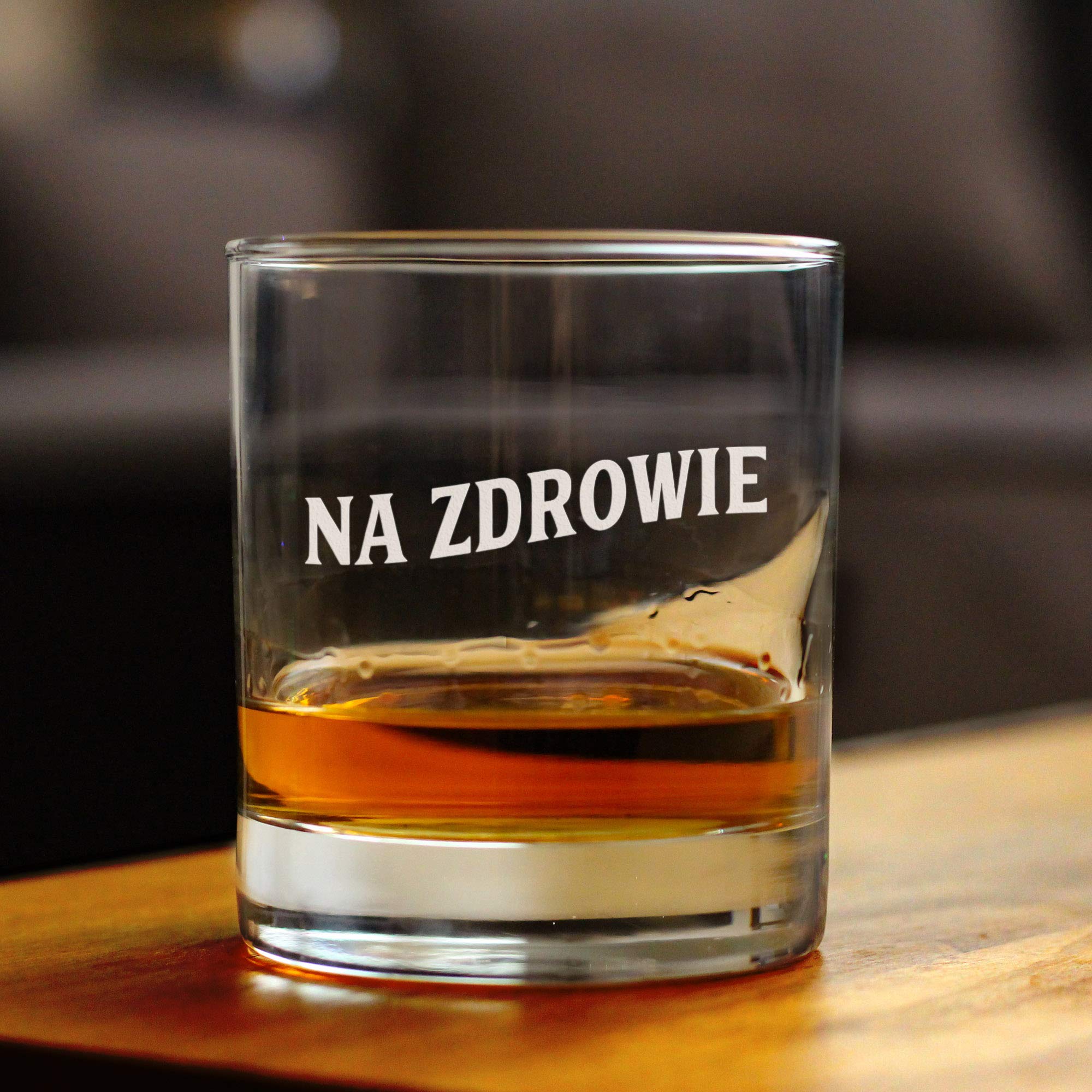 Bevvee Na Zdrowie - Polish Cheers - Whiskey Rocks Glass - Fun Poland Themed Gifts or Party Decor for Women and Men - 10.25 Oz