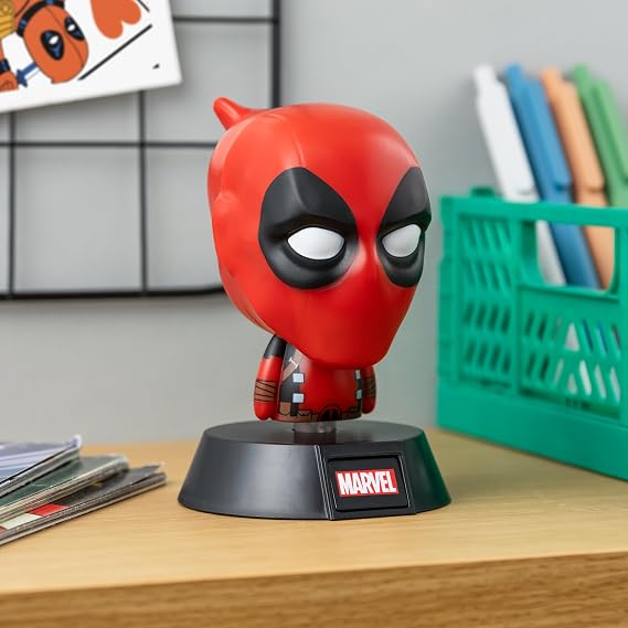 Deadpool Officially Licensed Disney Marvel 3D Icon Light for Office, Gaming Room, Bedroom Marvel Fan Gift Decor and Accessory Night Light | Paladone