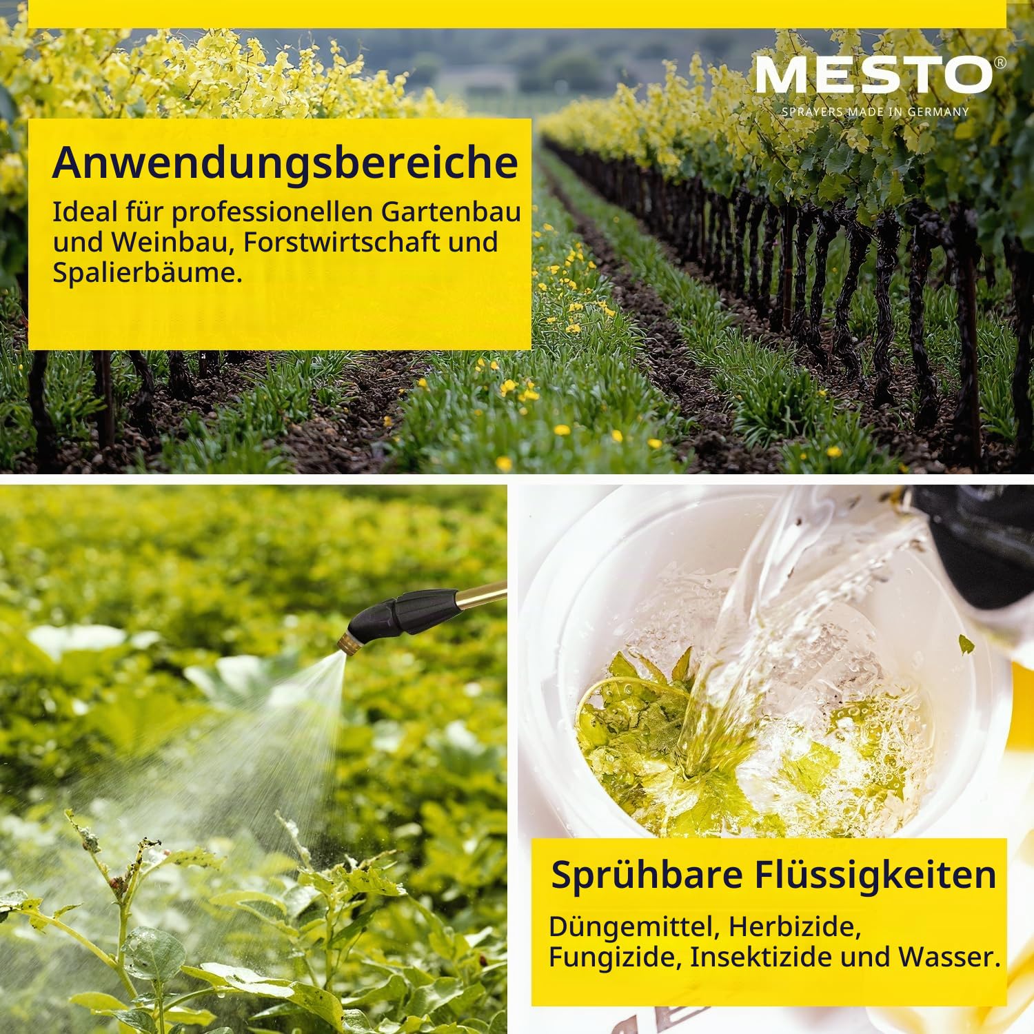 MESTO e.RS185 Akku-Rückenspritze 18 L | Akku Sprühgerät mit 4,8 bar Druck | Elektrischer Drucksprüher | Gartenspritze Akku | Rückensprühgerät