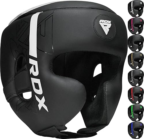 RDX Casco de boxeo, entrenamiento de artes marciales, kara, acolchado ajustable, casco de Muay Thai, Kickboxing, Sparring, artes marciales, karate,