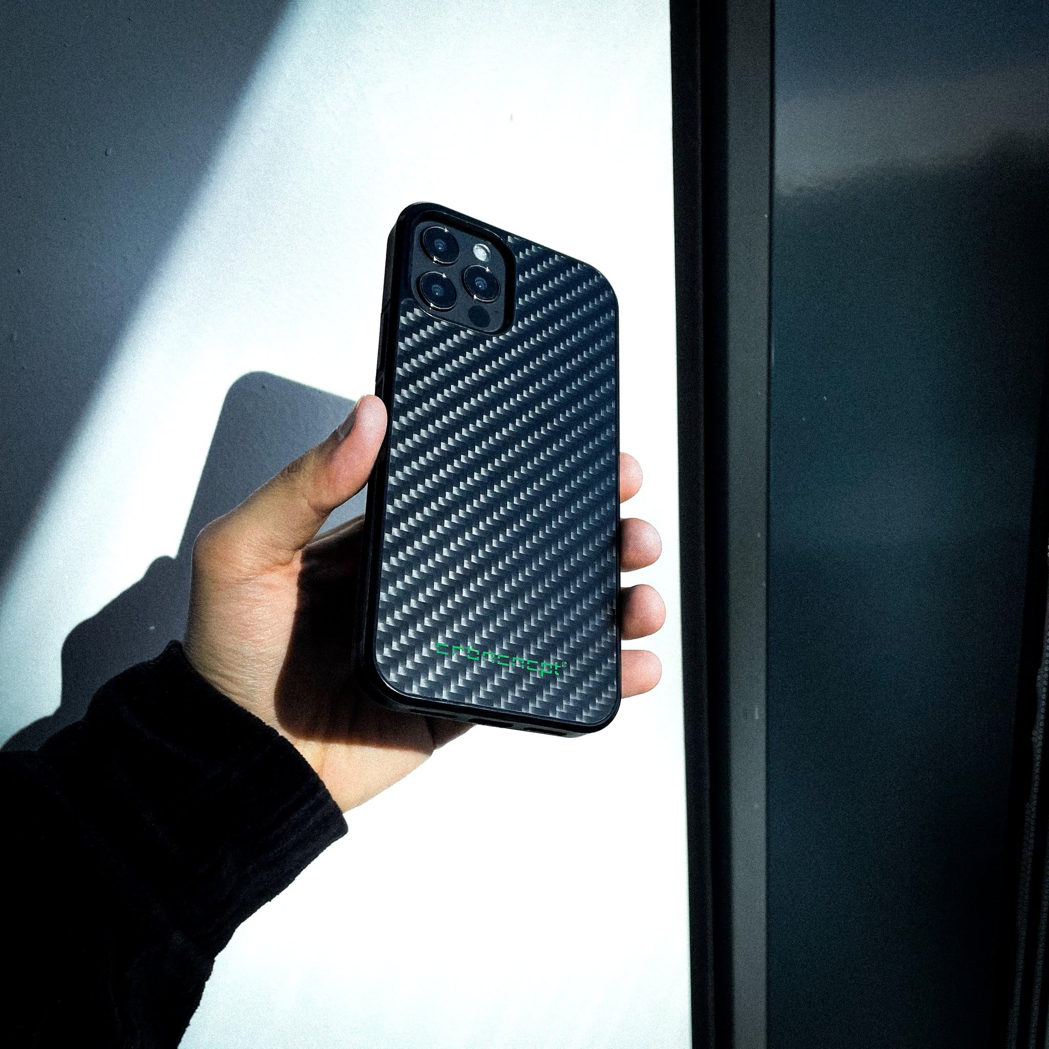 Custodia protettiva in fibra di carbonio per iPhone 13 14 15 16 | Cover magnetica | Cover rigida - Nero - Uomo | Mini - Pro - Pro Max (iPhone 16 Pro)
