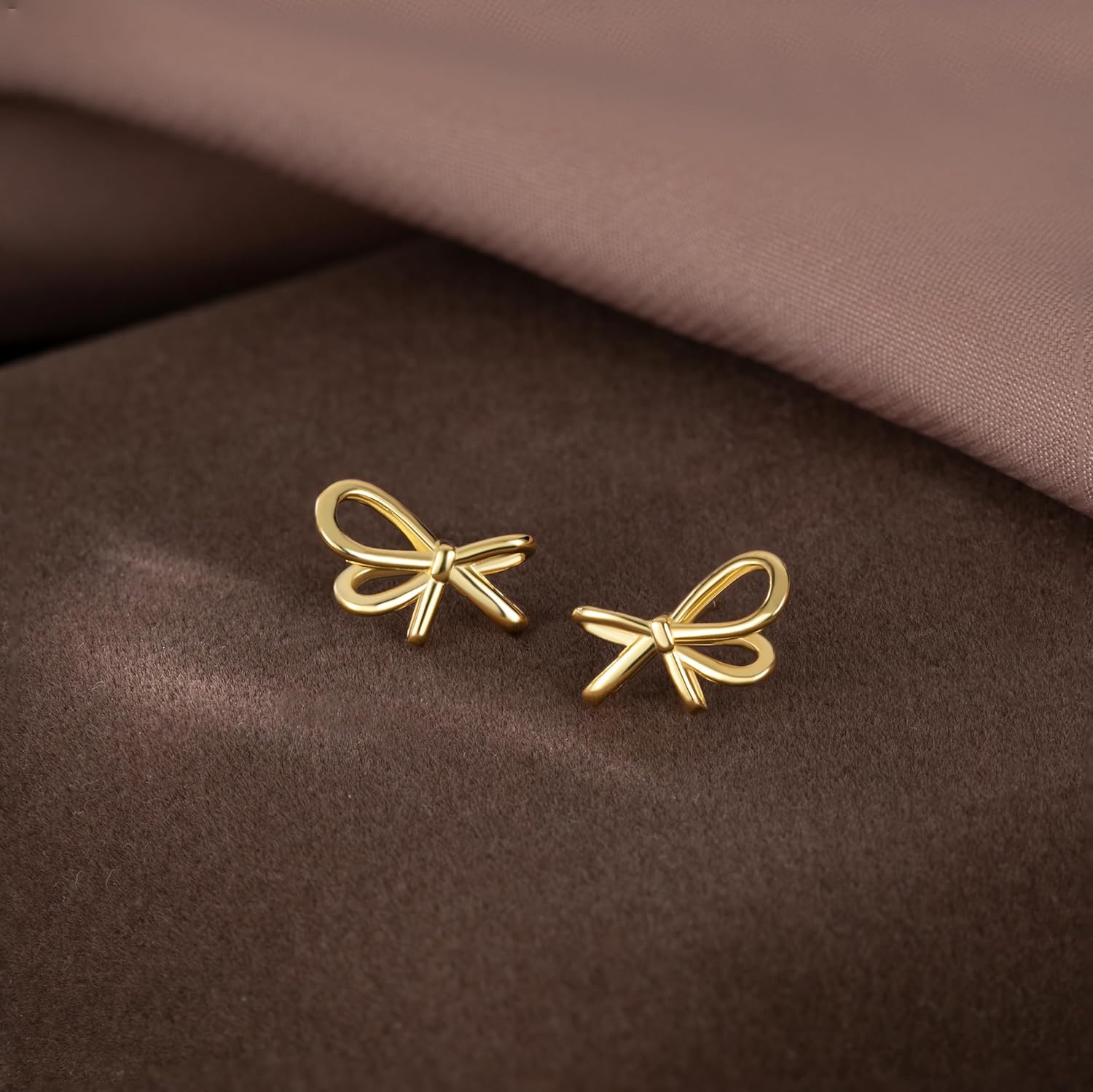 Reffeer Solid 925 Sterling Silver Bow Stud Earrings for Women Teen Girls Small Ribbon Stud Earrings Bowknot - Image 5