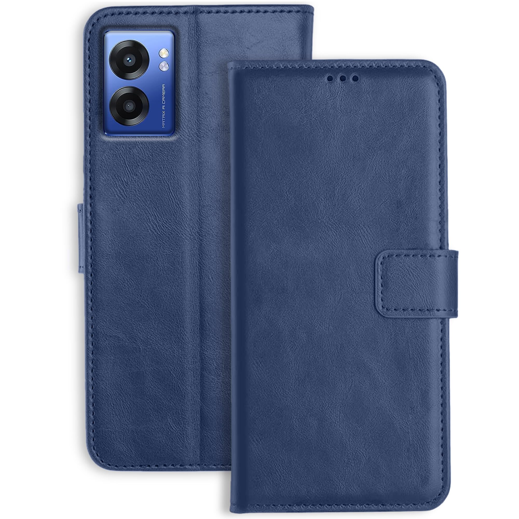 Ubros Network Realme Narzo 50 5G Flip Cover | Leather Finish | Inside Pockets & Stand | Shockproof Wallet Style Magnetic Closure Back Cover Case for Realme Narzo 50 5G (Blue) (B0CBFDRNFP) Amazon Price History, Amazon Price Tracker