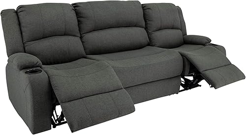 Miniatura 75 de RecPro Charles Powered - Sofá reclinable doble y sofá biplaza Muebles de pared Hugger RV – Tela de avena de 80 pulgadas