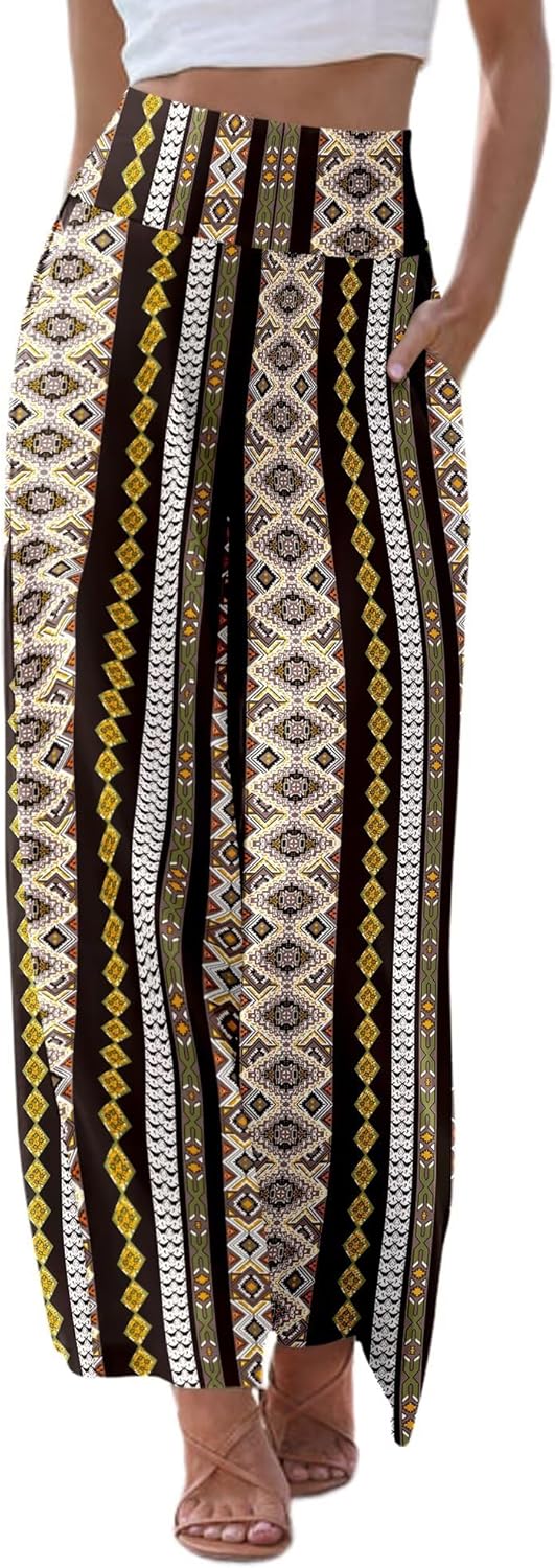 JZC Women's Palazzo Lounge Pants Casual Wide Leg Pants High Waist Flowy Toursers with Pockets - Image 2