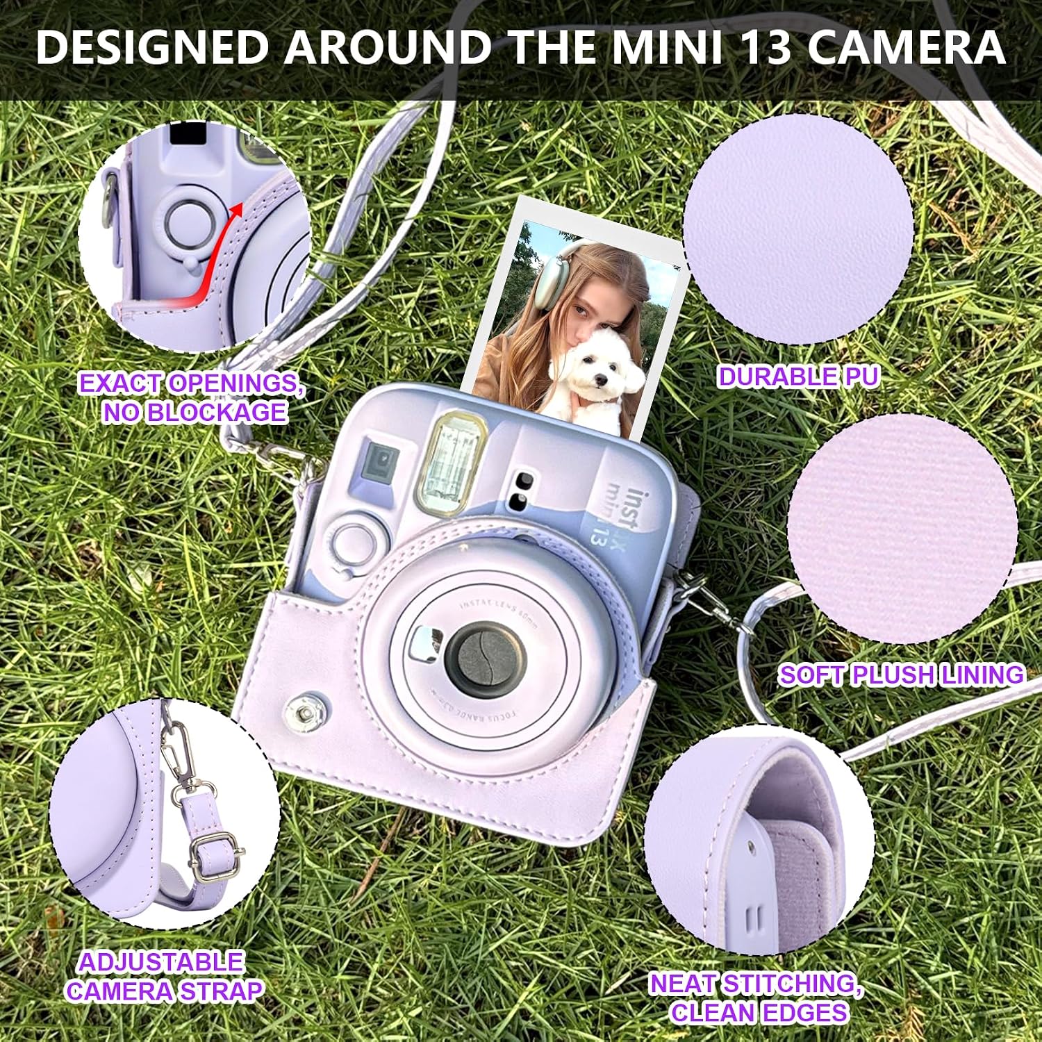 Mini 13 Bag for Fujifilm Instax Mini 13 Instant Camera,Purple image 2