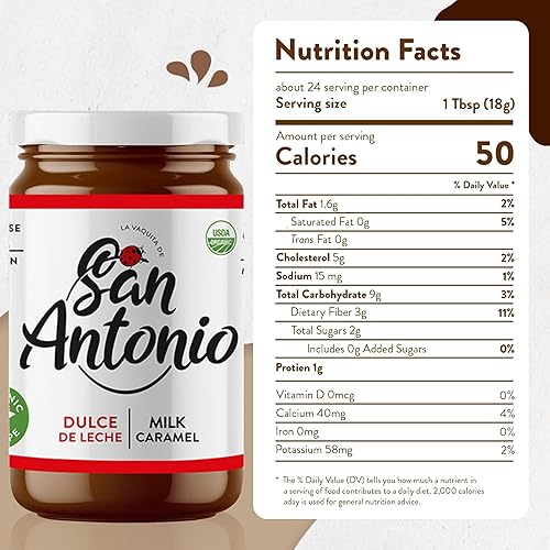 Miniatura 2 de San Antonio Organic Dulce De Leche  Crema de caramelo con leche  Salsa sin gluten y sin lactosa para postres, helados, café y más, 15 onzas (paquete