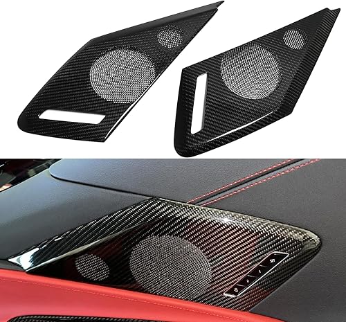 Cubierta para altavoz de puerta lateral de automóvil para Corvette C8 Z06 Z51 ZR1 Stingray Coupe HTC 2020 2021 2022 2023 2024, rejillas de altavoz