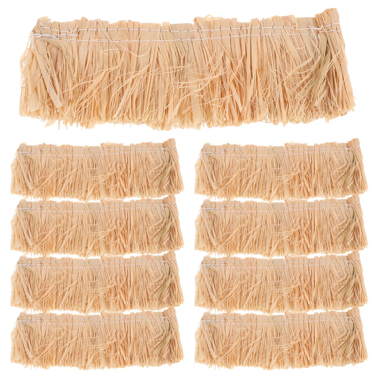 WRITWAA Faux Thatch Roof Rolls 9 Pieces Mini Straw Thatched Roof Decoration for Dollhouse Fairy Garden Crafting Model Thatch Seasonal Party Decor