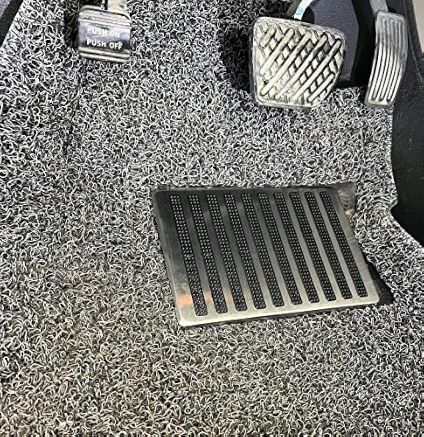 Takelablaze Stainless Steel Plate Carpet Mat Universal Driver Auto Interior Floor Mat Patch Foot Heel Pedal Foot Rest — view 2