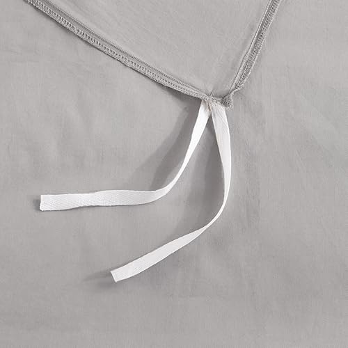 Miniatura 9 de NEXHOME PRO Juego de funda de edredón tamaño Queen, lino texturizado, natural, 100% algodón lavado, juego de ropa de cama de 3 piezas con cierre de