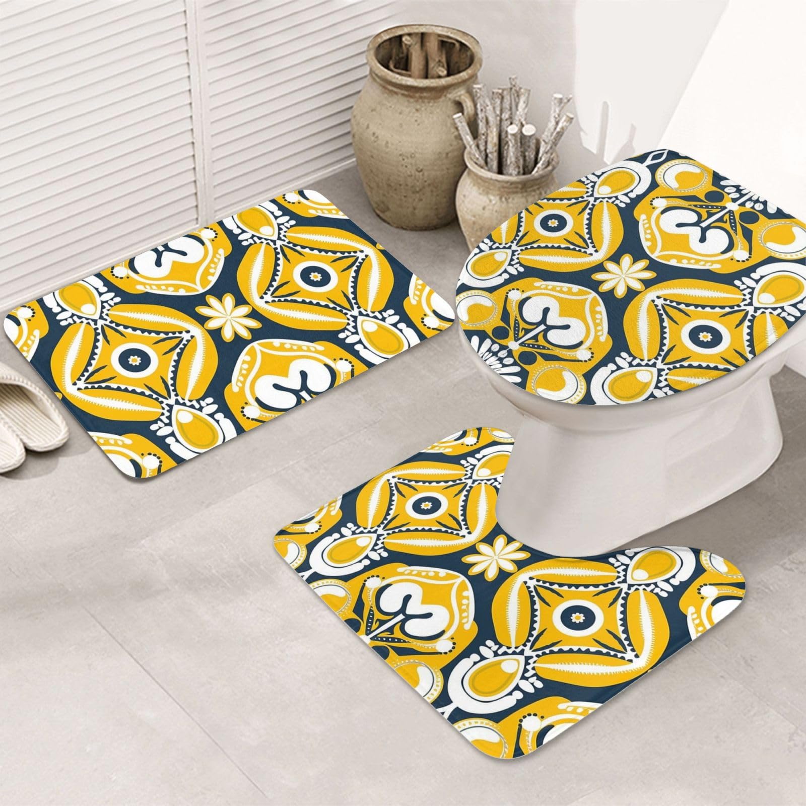 Tapis de salle de bain super absorbant et antidérapant lot de 3 pièces
