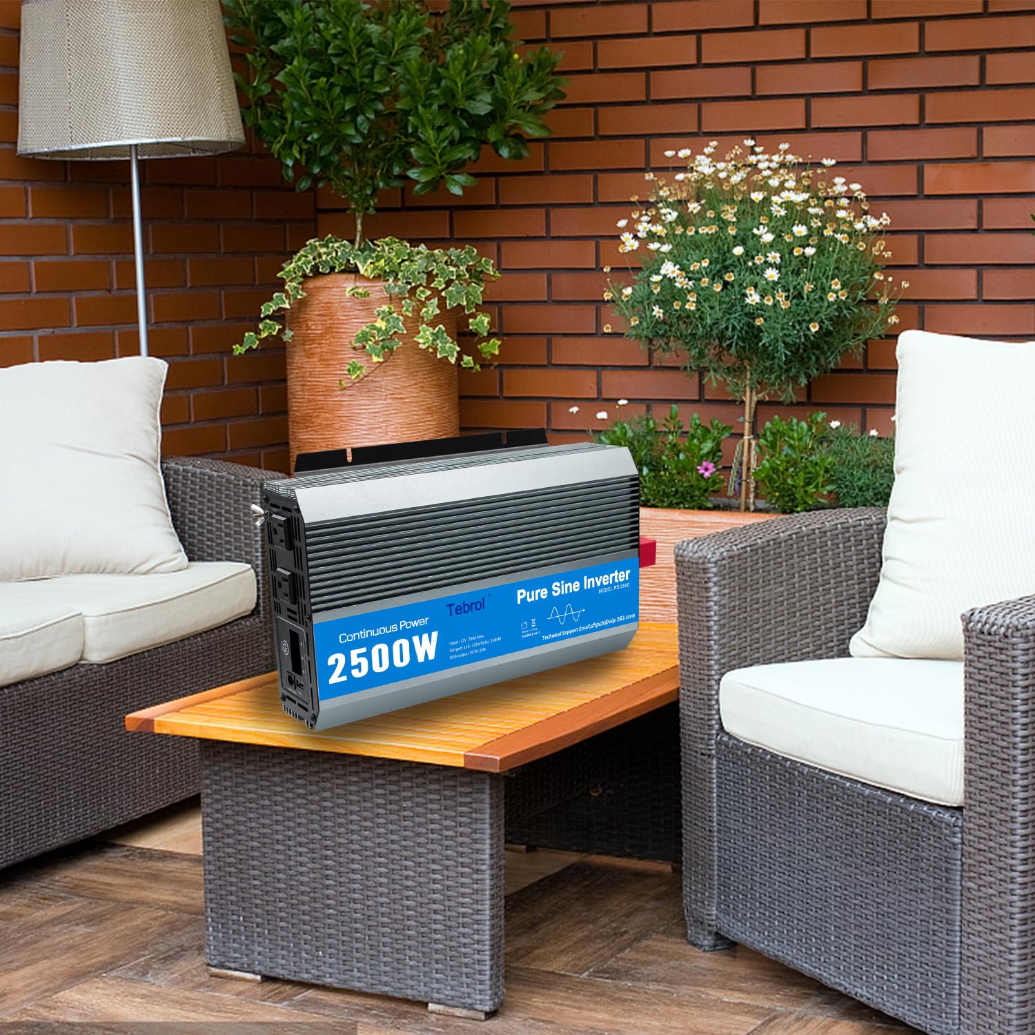 2500 W Czysta sinusoida Przetwornica mocy, DC 12 V do AC 110 V RV falownik samochodowy (2500W-P)