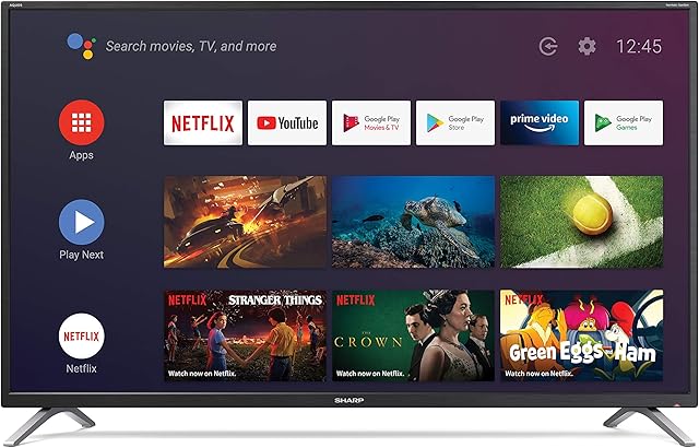 SHARP 1T-C32BI2KE2AB 32-inch Android TV with Freeview HD, Google Assistant, Google Chromecast, 3 x HDMI, 3 x USB and Bluetooth Black